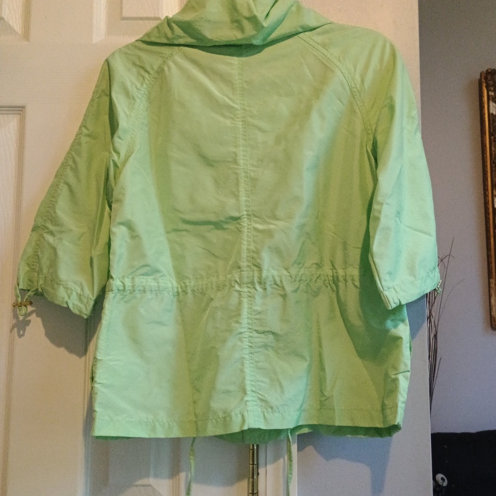 Lilly &‎ Van Light Green Zip Snap Front Jacket Women's XS Adjustable Sleeve - Picture 5 of 14